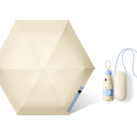 Beneunder BM525, 5 voudig opvouwbare paraplu met zwarte gelcoating, voor buiten, windbestendig, waterdicht en capsuleontwerp, lichtgewicht voor woon werkverkeer/reizen, wit, F, cadeau voor stellen, perfect cadeau