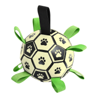 Blinkit glow in the dark interactief voetbal speelgoed voor huisdieren, fluorescerend effect zichtbaar in het donker, amfibisch ontwerp, interactieve nylon band, duurzaam kauwbestendig materiaal, 15 cm ideaal formaat voor dagelijkse Pl