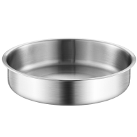 Maxcook 16 cm / 6,3 inch diep eetbord van 304 roestvrij staal, niet giftig en valbestendig metalen servies