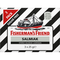 Fisherman's Friend Salmiak Suikervrij   3 x 25 g