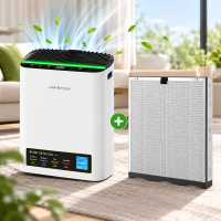 JAFANDA luchtreiniger met extra True HEPA 13 vervangingsfilter, 268 m³/h CADR, slimme PM2,5 luchtkwaliteitsmonitor, 20 dB stille slaapmodus, 3 traps filtratie voor stof, pollen & geuren
