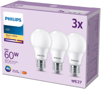 Philips LED Lamp Mat   60 W   E27   Warmwit licht   3 stuks