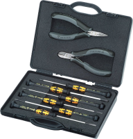 KNIPEX Elektronica Tang ESD Set   8 stuks, Impactbestendige Opbergdoos