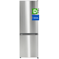CHiQ 322 L koel vriescombinatie, no frost, multi airflow, 4 sterren vriesfunctie, inverter compressor 37 dB, 226 L koel  & 96 L vriesruimte, led touch display, omkeerbare deur, verstelbare poten, RVS JR318WSD [energielabel D]