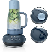 Ninja BlendBoss draagbare blender met afneembare reisbeker, 3 vooraf ingestelde automatische modi, ijs vermalen, 710 ml, vaatwasmachinebestendige onderdelen, Cyberspace