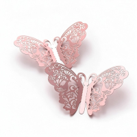 24 Stuks 3D 10 cm x 10 cm vlinder wandstickers, roze vlinder wanddecoratie, kamerdecoratie, wanddecoratie