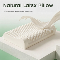 XLLX 1 stuk natuurlijk latex contourenkussen, ergonomisch neksteunkussen met massagekorrels, voor zij /rugslapers, massagekorrels, 60*40 cm