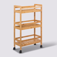 5Five Bamboe Trolley   Extra Klein, 3 Niveaus, Bruin, 45 x 22 x 80 cm