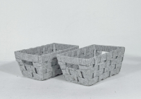 KEVAHOME set van 2 kleine opbergmanden van geweven vilt   lichtgrijs   10 x 7 x 4 inch