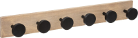 5Five Houten Kapstok   6 Haken, Lichtbruin, 58 cm