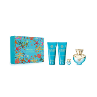 Versace Dames Dylan Turquoise geschenkset geuren (eau de toilette 100 ml + reisfles 5 ml + bodylotion 100 ml + bad  en douchegel 100 ml)