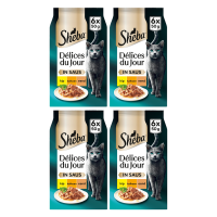 Sheba delicatessen in saus kalkoen & kip multipack*4
