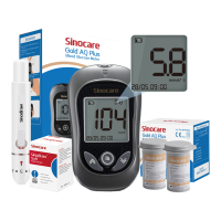 Sinocare Gold AQ Plus Bloedsuikermeter Glucosemeter Bloedsuikersuiker Testkit met 50 Diabetesteststrips & 50 Prikapparaten Transparante mmol Versie
