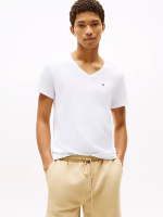 Tommy Hilfiger TJM ORIGINAL JERSEY heren T shirt met V hals   Classic White   S