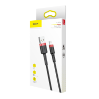 Baseus USB A naar Lightning USB kabel 1 m zwart rood