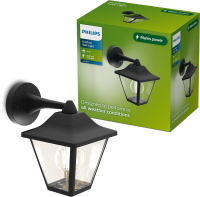 Philips Juli Wandlamp   Buitenverlichting   E27 fitting   Weerbestendig: IP44   Zwart   Klassiek ontwerp