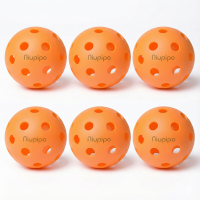 NIUPIPO 6 Delige Indoor Pickleball Set – Hoogwaardig en Duurzaam, 74 mm Diameter, TPE Materiaal, Speciaal Ontworpen voor Binnen