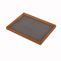 Oirlv houten sieradendisplayblad, massief hout, fluwelen sieradenorganizerblad, opbergblad voor ringen, oorbellen, kettingen, armbanden en horloges, displayhouder voor juwelierszaak