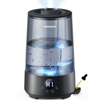 Homvana 3,6L Luchtbevochtiger H101 Zwart   Van Boven Vullen, SilentSpary™ Technologie, 360° Koude Mist, 34U Duurzaam, Stil 16 dB, BPA vrij, Aromadiffuser, 7 Kleurig Nachtlampje