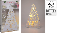 Koopman kerstboom met lichtjes   45 cm, wit