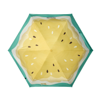 Beneunder BM527 vijfvoudig opvouwbare zonwerende paraplu met zwarte coating, geel meloenpatroon