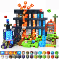 Facegle 150 stuks 0,8 inch magnetische blokken met 24 lichtblokken   paasspeelgoed voor kinderen, jongens en meisjes, magnetische bouwblokkubussen, stapelmagneten, verjaardagscadeaus voor jongens en meisjes vanaf 3 jaar