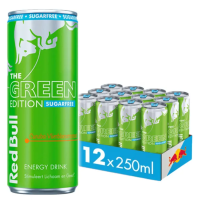 Red Bull Green Edition Suikervrije Energy Drink Curuba & Vlierbloesem   12 x 250 ml