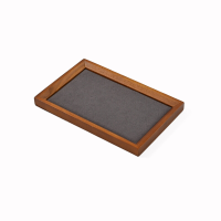 Oirlv houten sieradendisplaydienblad, massief hout, fluwelen sieradenorganiseerplateau, opbergdienblad voor ringen, oorbellen, kettingen, armbanden en horloges, displayhouder voor juwelierszaak