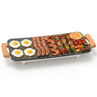 WOOX elektrische grill van aluminium 1360 W met antiaanbaklaag