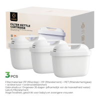 WOOX MX0201 Filterpatroon voor kan, gebruikstijd ongeveer 35 dagen, filterelement met actieve kool en ionenuitwisselingshars.