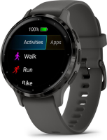 GARMIN Venu 3S   41 mm Smartwatch   Zwart   Donkergrijs Siliconen Bandje