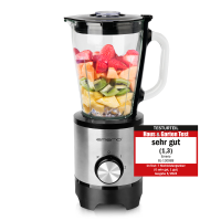Emerio BL 130988, Blender met glazen kan, 1,5 L, Roestvrij staal, Zwart/zilver