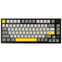 AJAZZ AK820 Pro 75% mechanisch tri mode toetsenbord, US QWERTY indeling, gasket mount, bedraad/Bluetooth/2,4 GHz, TFT display, RGB achtergrondverlichting, hot swap, geluiddempend schuim, PBT toetsdoppen, compatibel met Windows/Mac/PC, Gift Switch, grijs