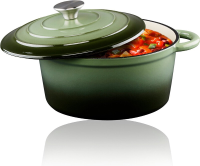 Alpina emaille gietijzeren stoofpan   groen, 24 cm, 3,8 L