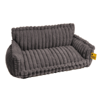 FUNNYFUZZY Groot Wasmachinevriendelijk Pluizig Orthopedisch Zacht Hondensofa Bed   Donkergrijs Maat M