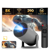 【Lite Entertainment】MAGCUBIC Mini projector 8K 1080P met WiFi 6 & BT 5.4, 290 ANSI lumen, Android 14, automatische keystone correctie, 180° rotatie, draagbare projector voor thuisbioscoop & buitenfilms HY300Pro Grijs