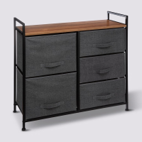 Tissa dark grey 5 drawer storage uni