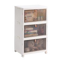 Vilscijon 3 laags extra grote opvouwbare opbergkast   stapelbare organizerbox voor snacks, boeken, schoenen en meer, geschikt voor slaapkamer en kantoor