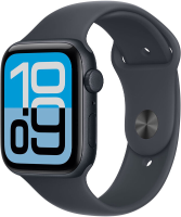 Apple Watch SE 3 GPS + mobiel 44 mm middernacht aluminium kast met middernacht sportband   S/M