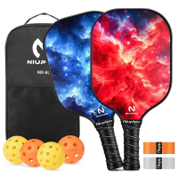 NIUPIPO Pickleball Paddles Set van 2 – Glasvezel Materiaal, Polypropyleen Honingraatkern, USAPA Gecertificeerd, Lichtgewicht Ontwerp, Comfortabele Grip, Ideaal voor Beginners en Gevorderde Spelers, MX 80