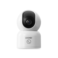 ZOSI 4MP beveiligingscamera voor binnengebruik, Wi‑Fi, huisdiercamera/babyfoon, automatische tracking van mensen en huisdieren, 360° bewaking, binnencamera met app, tweerichtingsaudio, nachtzicht, 1 stuk