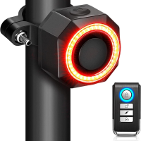 Fietsrem achterlicht met slimme sensor, antidiefstalalarm, afstandsbediening, USB C oplaadbaar