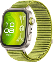 HUAWEI Watch Fit 4 Pro met groen geweven horlogeband