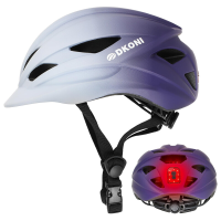 DKONI HS 086 fietshelm voor volwassenen met lamp   grijs/paars   M 55–58 cm