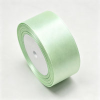 2 Stuks satijngeschenkband 22 m, 40 mm breed, lichtgroen, voor bruiloft, knutselen en cadeauverpakking, bruiloftsdecoratie en bloemstukken, stijl J