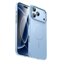 IM CHEN iPhone 18 Pro hoesje, compatibel met 17 Pro rand warmteafvoer, MagSafe magnetische ring, slanke versie, hemelsblauw, 1 stuk