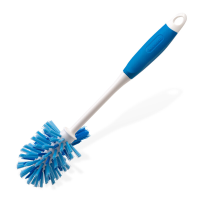 Blauwe handborstel van 36 cm met 29 mm borstelharen en TPR rubberen handvat, zwaar scrubben.