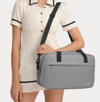 KONO 35x20x20 cm cabinbag voor Ryanair, lichtgewicht vliegreis handbagage onder de stoel met schouderband, 14 L reisduffel voor budgetluchtvaartmaatschappen (grijs)