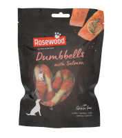 Rosewood botjesnacks voor kleine en middelgrote volwassen honden met zalm, graanvrij, bakje 150 g