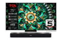 Bose Lifestyle Ultra Soundbar (Zwart) + TCL 75Q7C 75″ 4K Mini LED 144Hz Smart TV met 5 jaar garantie op de tv  – Premium Thuisbioscoopbundel